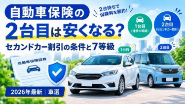 自動車保険の2台目は安くなる？セカンドカー割引の条件と等級を解説【2026年最新】