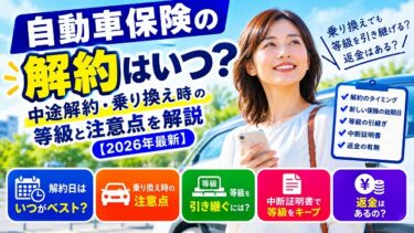 自動車保険の解約はいつ？中途解約・乗り換え時の等級と注意点【2026年最新】